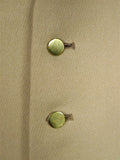 26/0227 exceptional vintage heavyweight beige cavalry twill country waistcoat w/ brass buttons 40