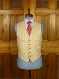 26/0228 wonderful 1940s 1950s vintage harry hall cream / brown tattersall check wool country waistcoat 40