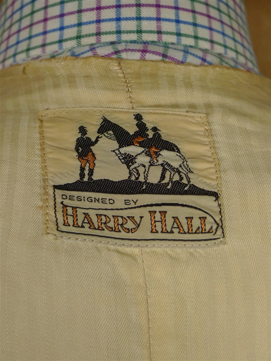 26/0228 wonderful 1940s 1950s vintage harry hall cream / brown tattersall check wool country waistcoat 40