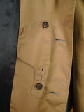 26/0230 nearly new aquascutum tan brown d/b lightweight pea coat raincoat w/ faux fur collar 38