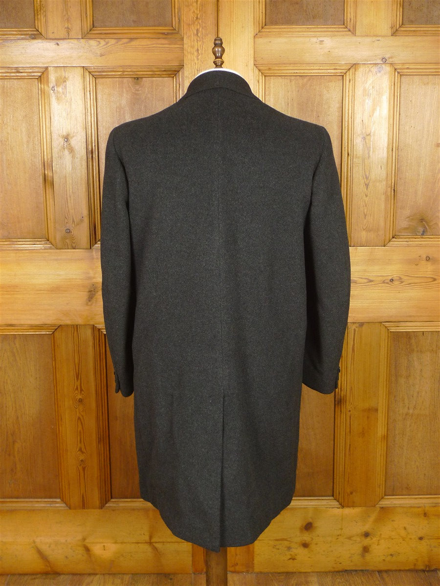 26/0236 immaculate heavyweight vintage charcoal grey crombie wool overcoat 42 regular