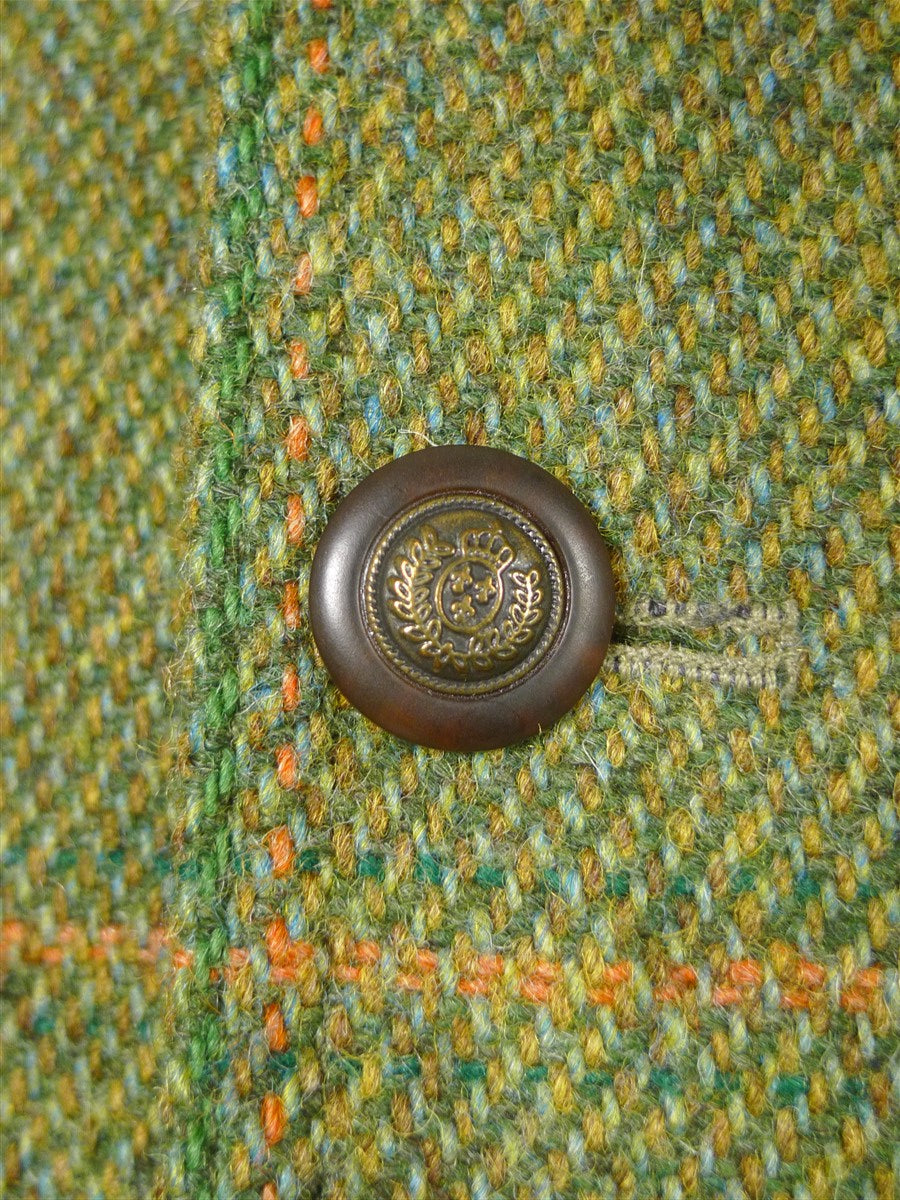 26/0235 immaculate extra-heavyweight isaac walton's custom grade green wp check shooting field coat 44