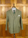 26/0234 superb extra-heavyweight bespoke green twill tweed 3-piece country suit w/ ghillie collar 42 short
