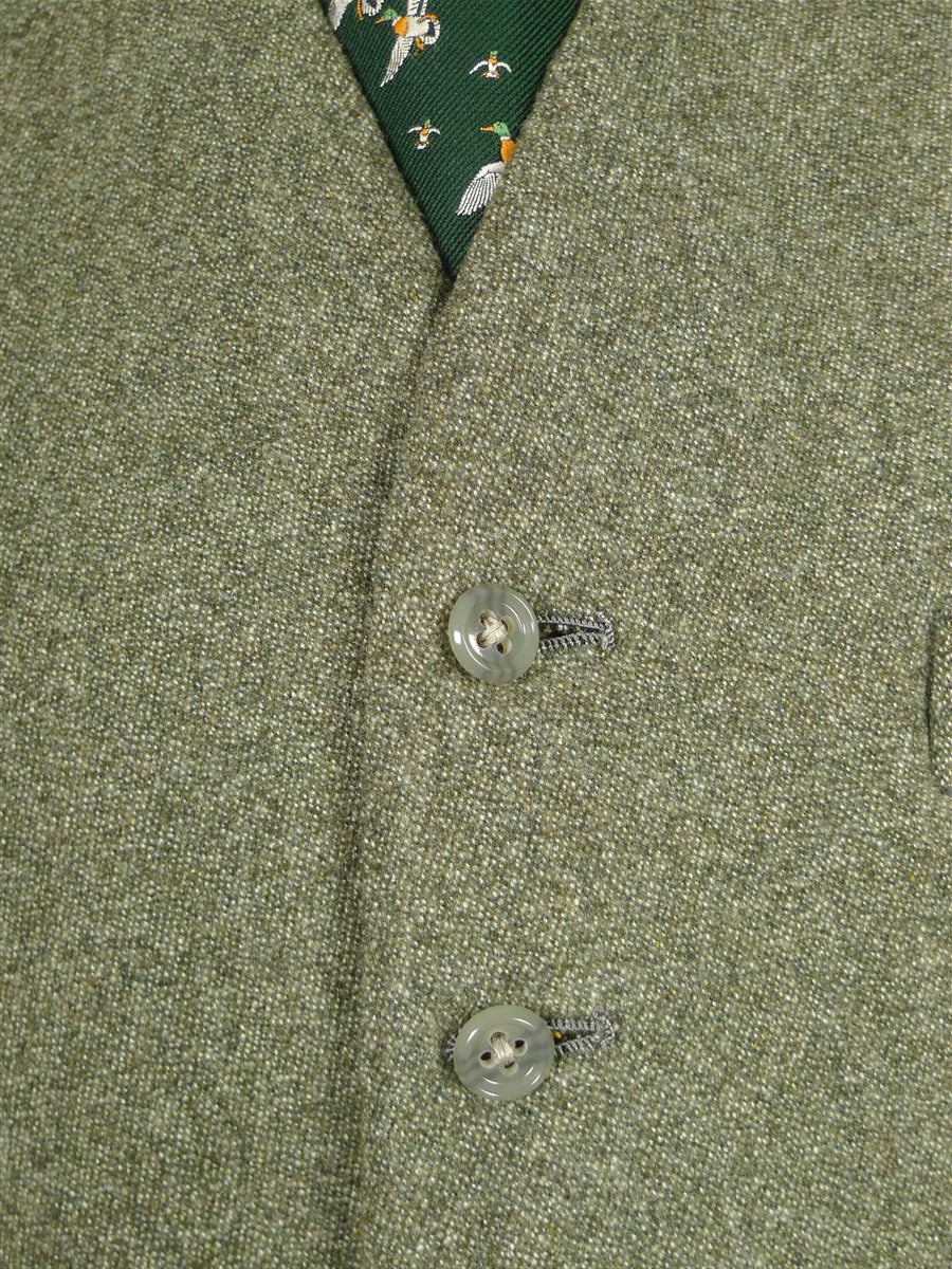 26/0234 superb extra-heavyweight bespoke green twill tweed 3-piece country suit w/ ghillie collar 42 short