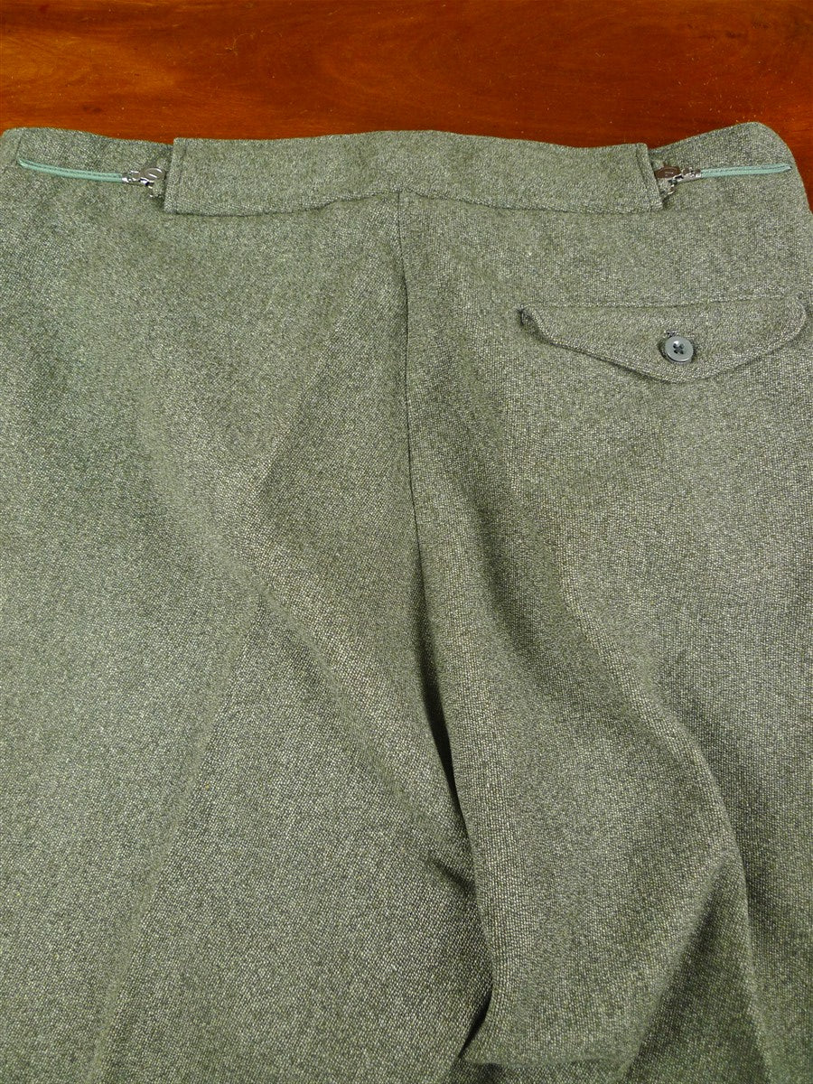 26/0234 superb extra-heavyweight bespoke green twill tweed 3-piece country suit w/ ghillie collar 42 short