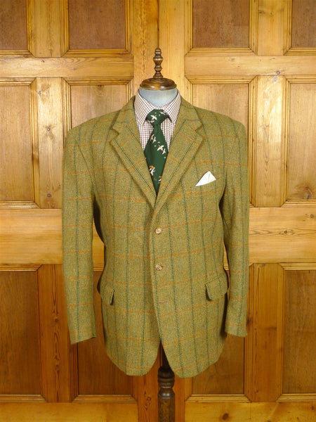 26/0244 p&j haggart of aberfeldy heavyweight green wp check tweed shooting jacket w/ action back 50 short to regular