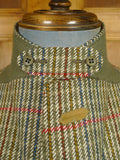 26/0245 immaculate daks signature brown gun check tweed sports jacket blazer w/ suede trims & ghillie collar 40 regular