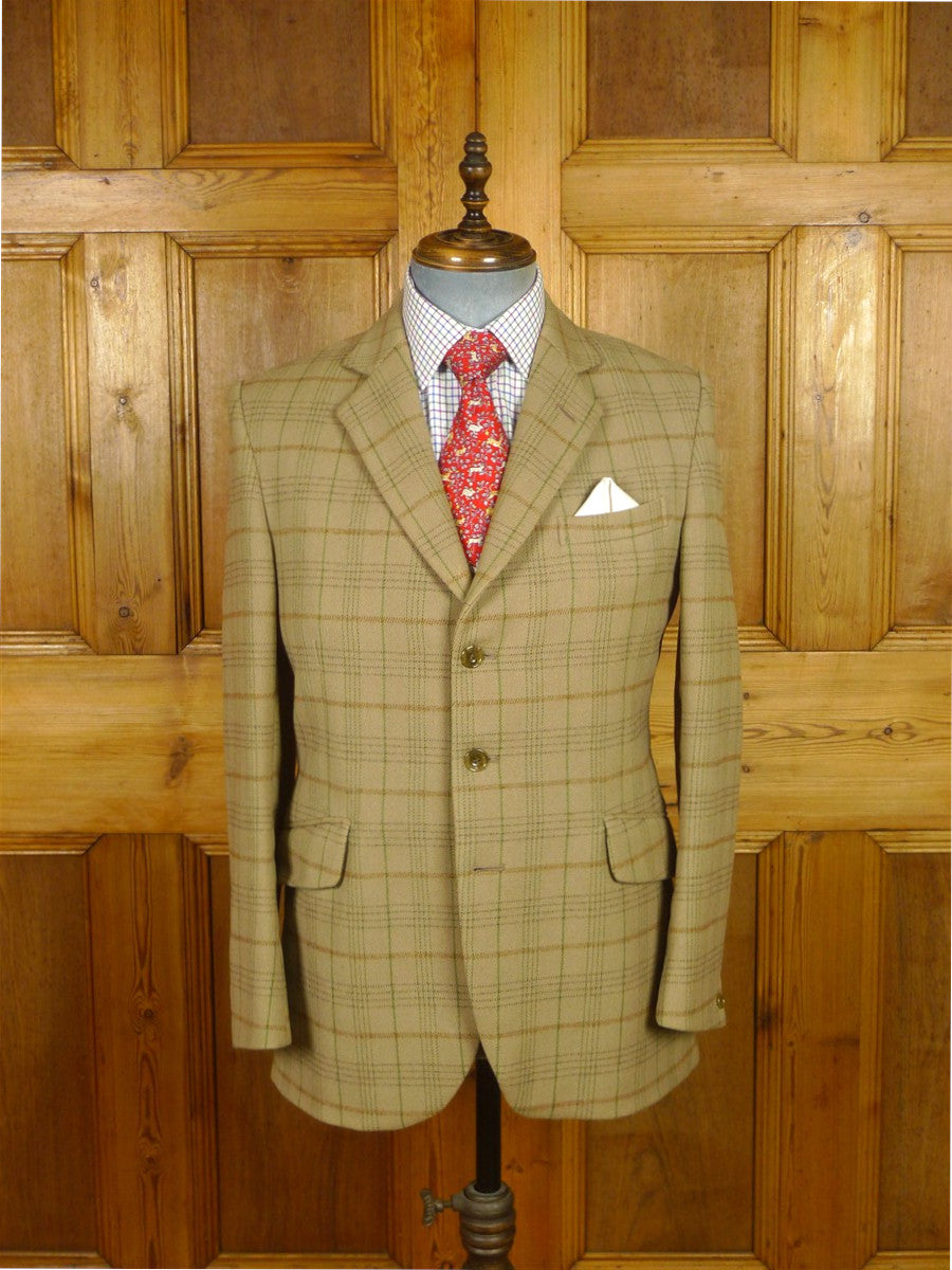 26/0246 immaculate lambourne fawn wp check heavyweight cavalry twill country jacket 38-39 short to regular