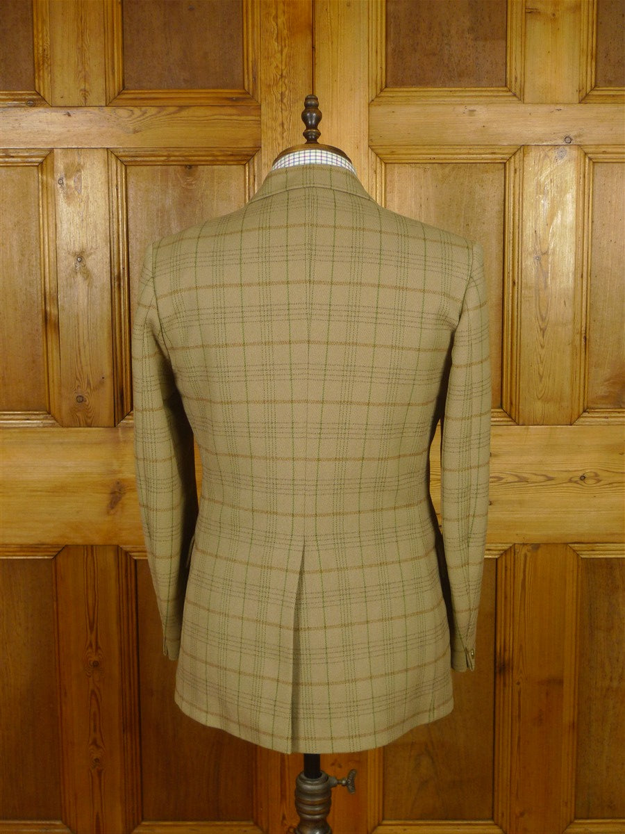 26/0246 immaculate lambourne fawn wp check heavyweight cavalry twill country jacket 38-39 short to regular