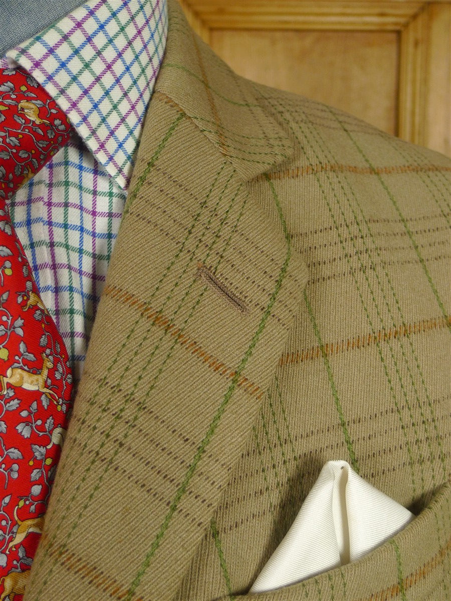 26/0246 immaculate lambourne fawn wp check heavyweight cavalry twill country jacket 38-39 short to regular
