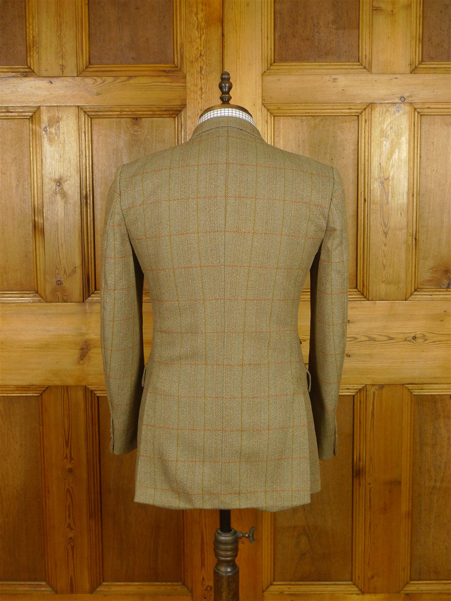 26/0241 vintage john g hardy brown wp check tweed jacket 36 regular