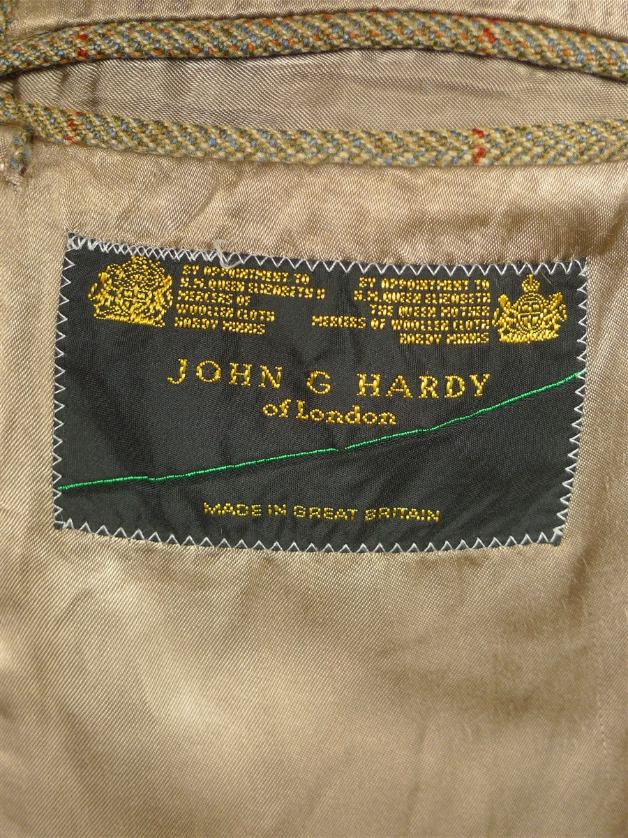 26/0241 vintage john g hardy brown wp check tweed jacket 36 regular