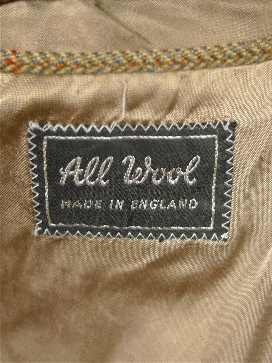 26/0241 vintage john g hardy brown wp check tweed jacket 36 regular