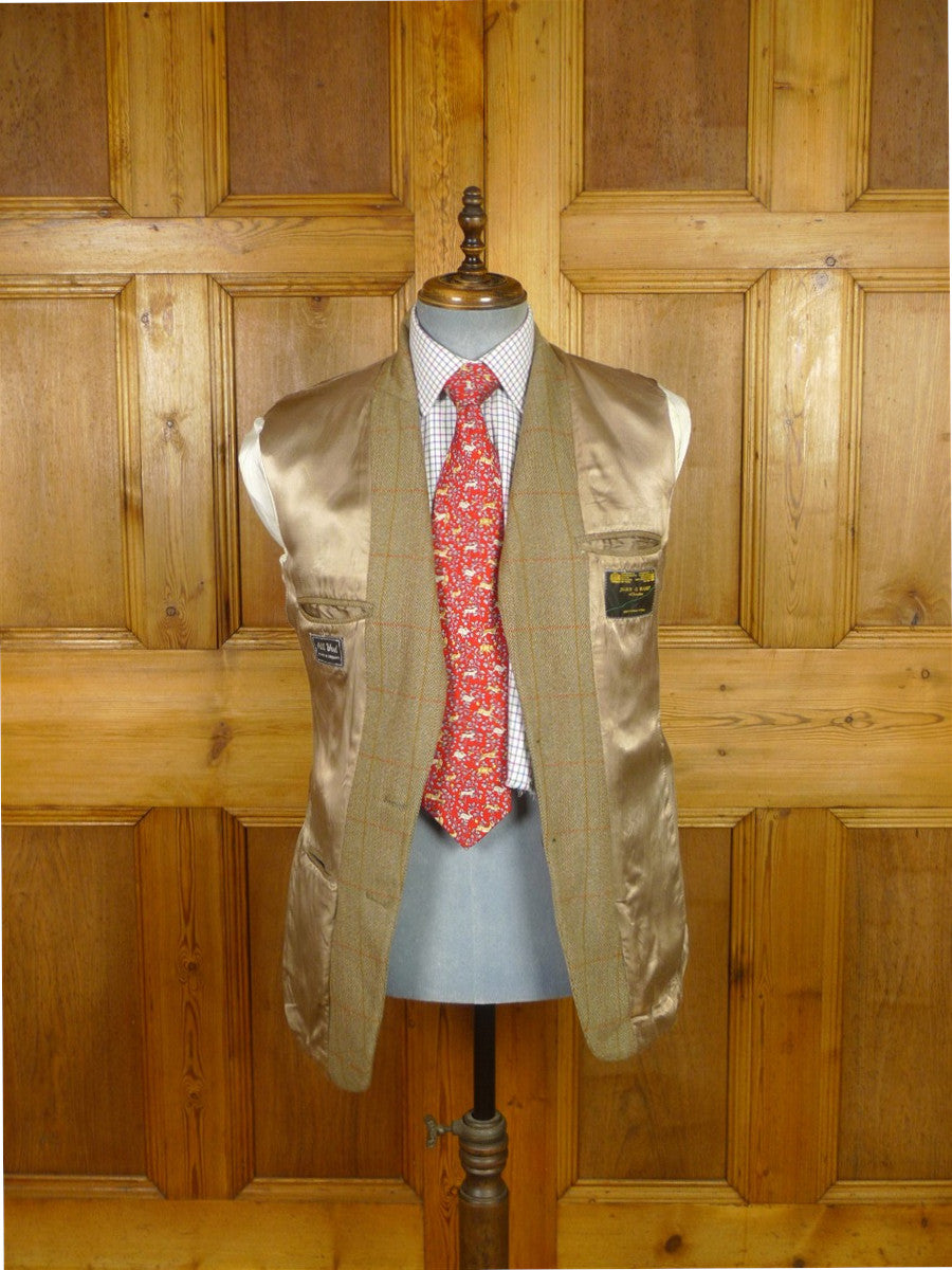 26/0241 vintage john g hardy brown wp check tweed jacket 36 regular