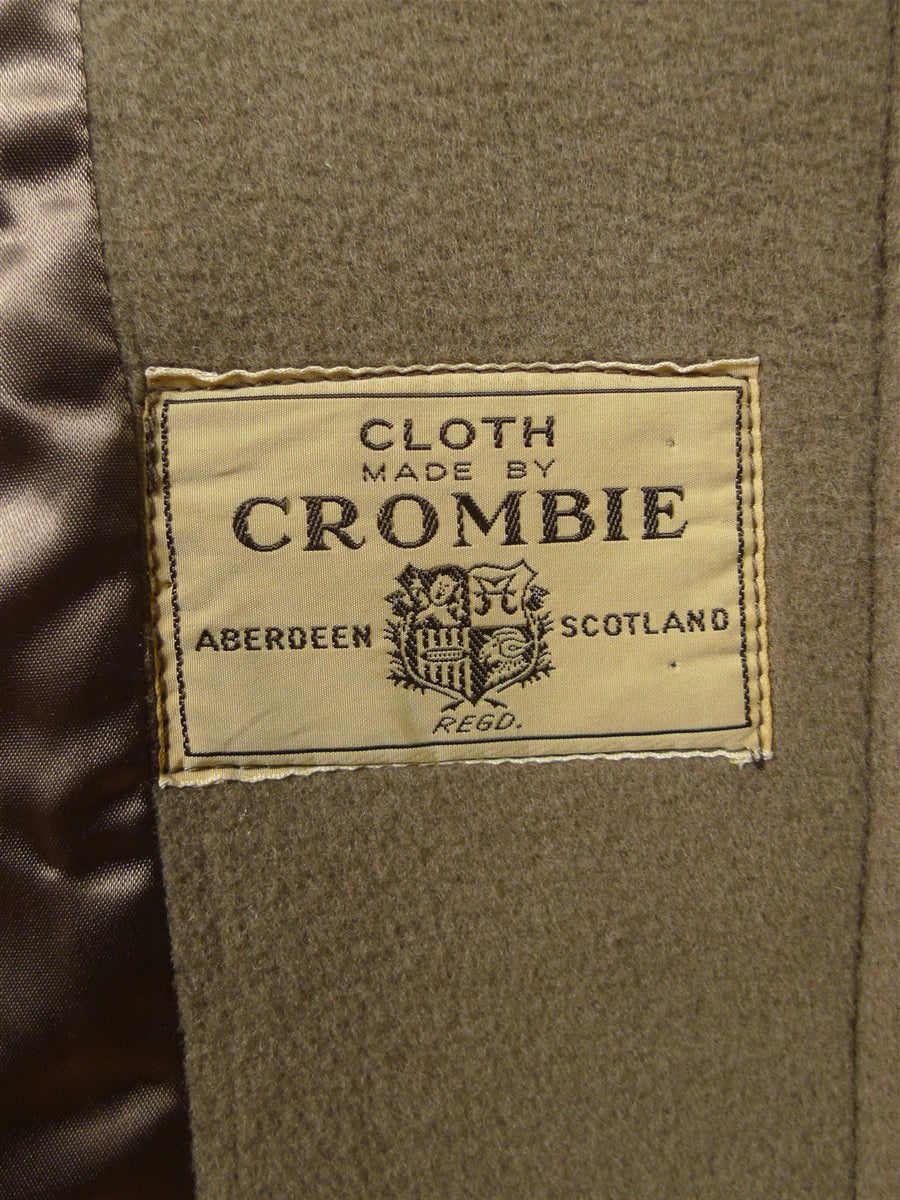 26/0237 genuine 1960s vintage extra-heavyweight crombie wool british warm overcoat w/ leather buttons 44