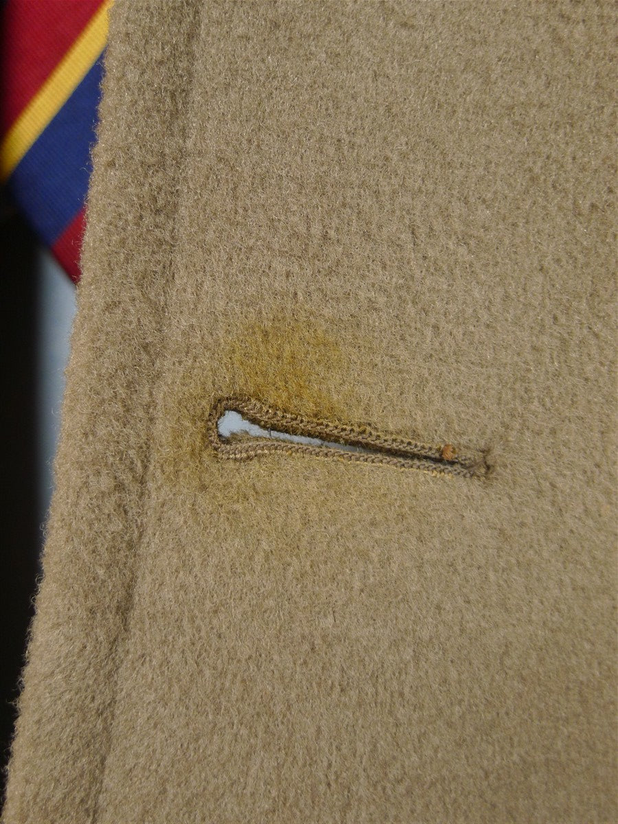 26/0237 genuine 1960s vintage extra-heavyweight crombie wool british warm overcoat w/ leather buttons 44