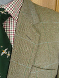 26/0250 vintage 1982 wells of mayfair savile row bespoke green wp check heavyweight tweed suit 40-41 regular