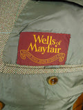 26/0250 vintage 1982 wells of mayfair savile row bespoke green wp check heavyweight tweed suit 40-41 regular