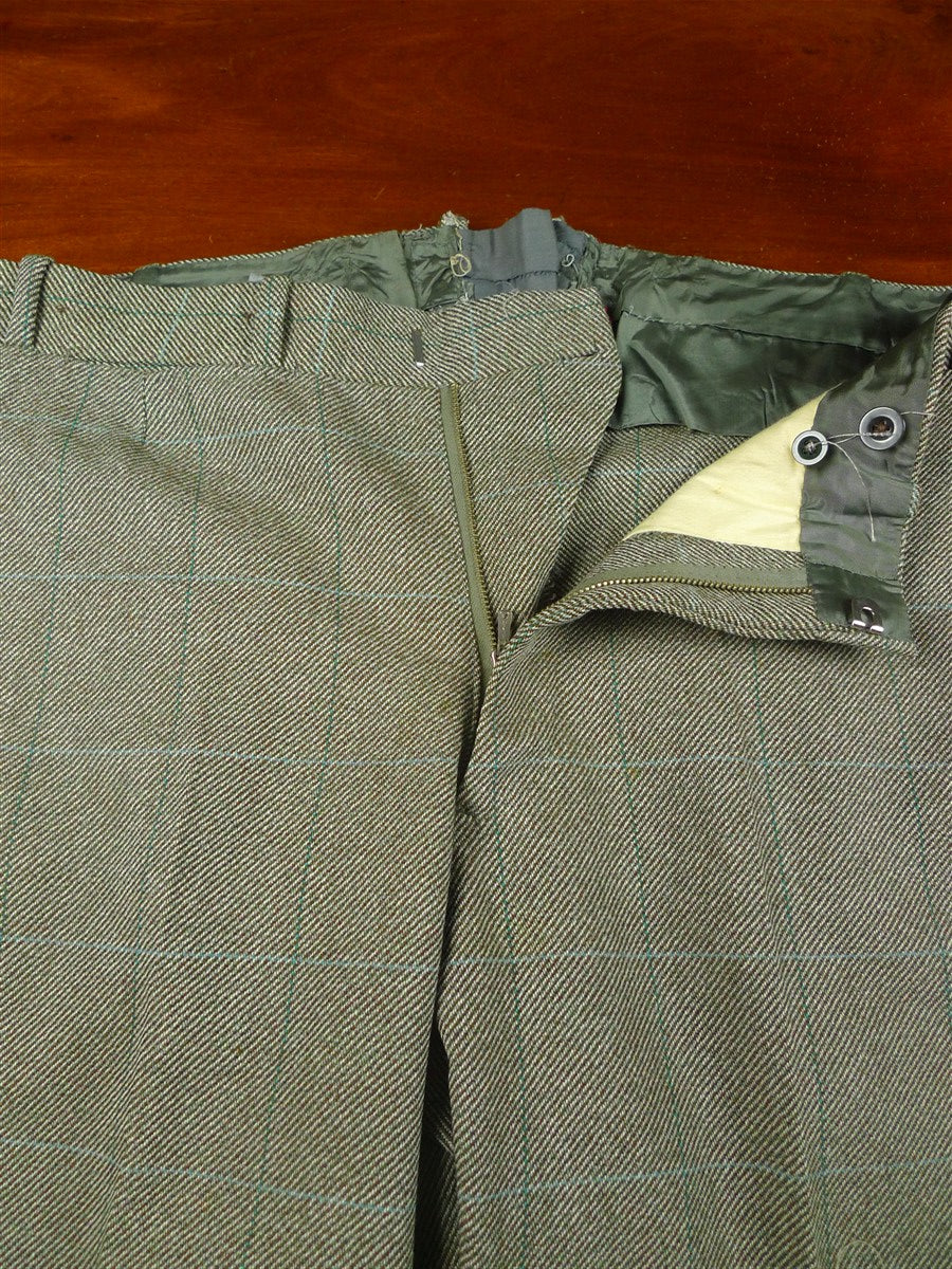 26/0250 vintage 1982 wells of mayfair savile row bespoke green wp check heavyweight tweed suit 40-41 regular