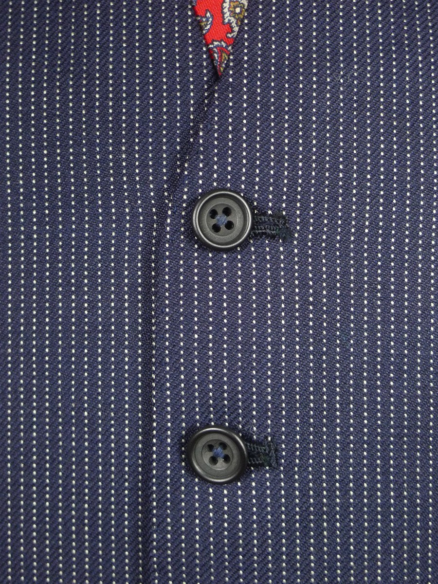26/0249 fabulous 1987 wells of mayfair savile row bespoke immaculate navy blue pin-head stripe 3-piece worsted suit 39 regular