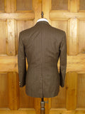26/0251 wonderful 1979 vintage wells of mayfair savile row bespoke brown multi-stripe suit w/ paisley linings 39 regular