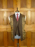 26/0251 wonderful 1979 vintage wells of mayfair savile row bespoke brown multi-stripe suit w/ paisley linings 39 regular