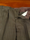 26/0251 wonderful 1979 vintage wells of mayfair savile row bespoke brown multi-stripe suit w/ paisley linings 39 regular