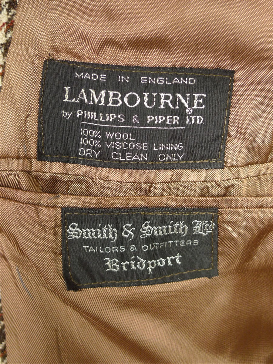 26/0254 immaculate vintage lambourne houndstooth check tweed sports jacket 39 short