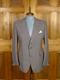 26/0257 vintage aquascutum london grey / brown check wool suit 42 regular