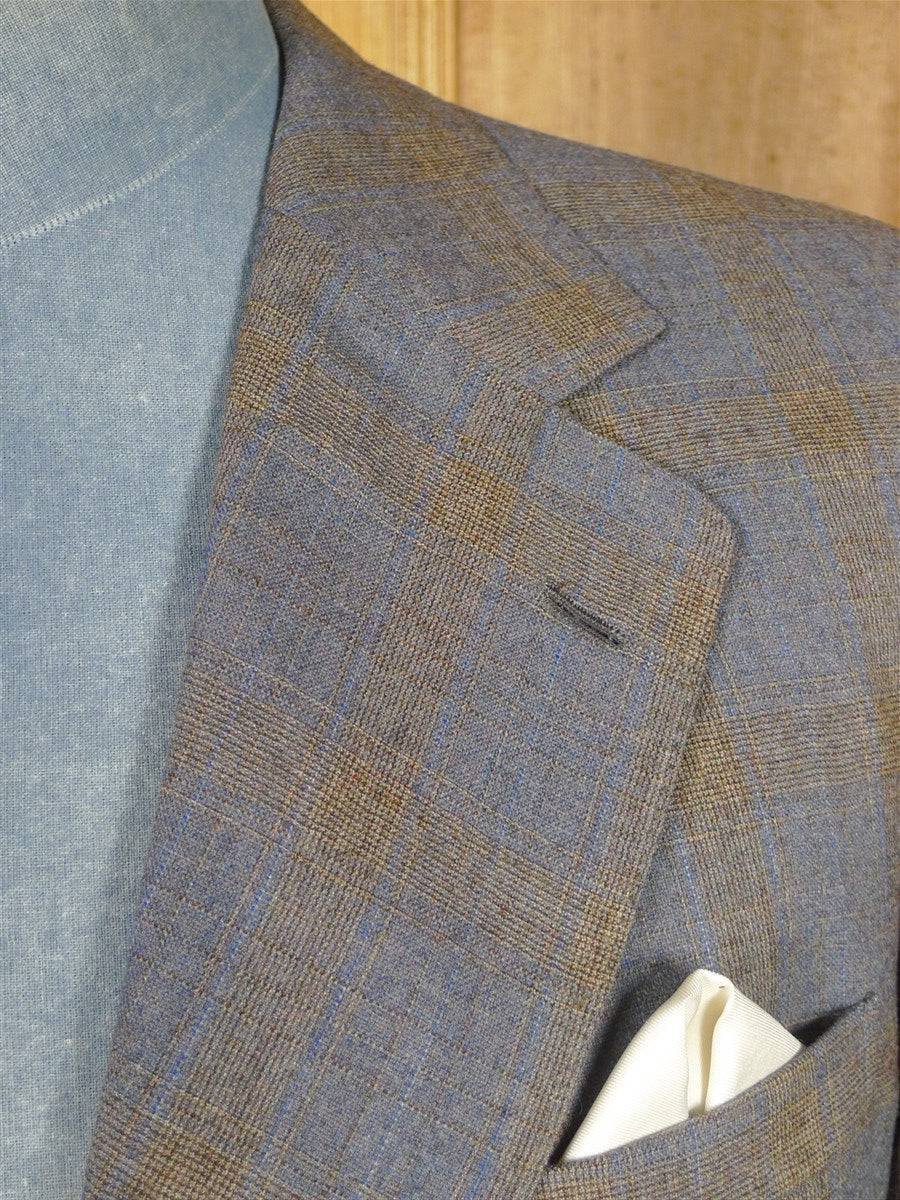 26/0257 vintage aquascutum london grey / brown check wool suit 42 regular