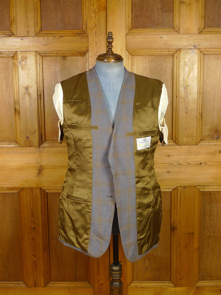 26/0257 vintage aquascutum london grey / brown check wool suit 42 regular