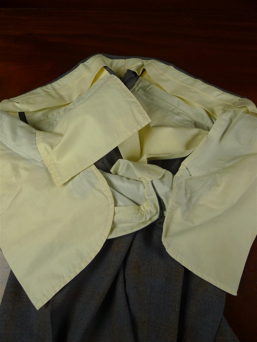 26/0257 vintage aquascutum london grey / brown check wool suit 42 regular