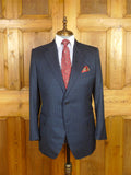 26/0263 immaculate 2010 italian bespoke navy / royal blue pin-stripe super 150s wool & silk suit 43 regular