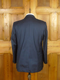 26/0263 immaculate 2010 italian bespoke navy / royal blue pin-stripe super 150s wool & silk suit 43 regular