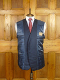 26/0263 immaculate 2010 italian bespoke navy / royal blue pin-stripe super 150s wool & silk suit 43 regular