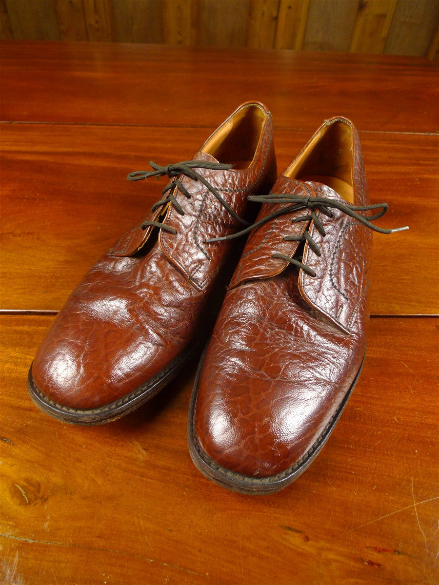 26/0335 vintage loake mahogany brown buffalo leather country shoe uk 10