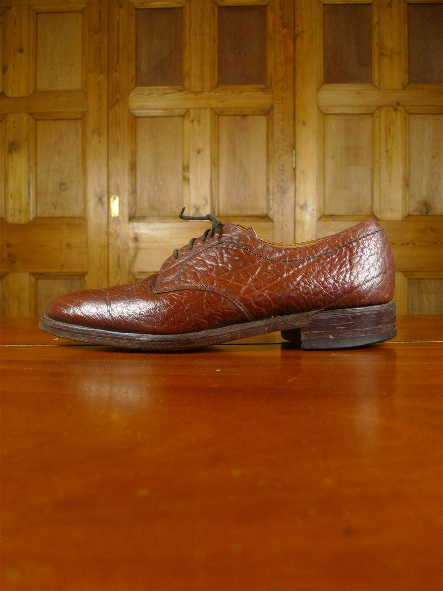 26/0335 vintage loake mahogany brown buffalo leather country shoe uk 10