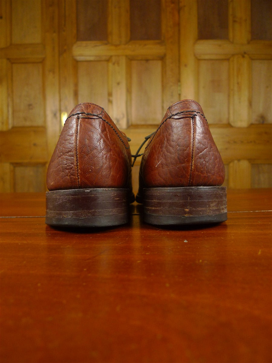 26/0335 vintage loake mahogany brown buffalo leather country shoe uk 10