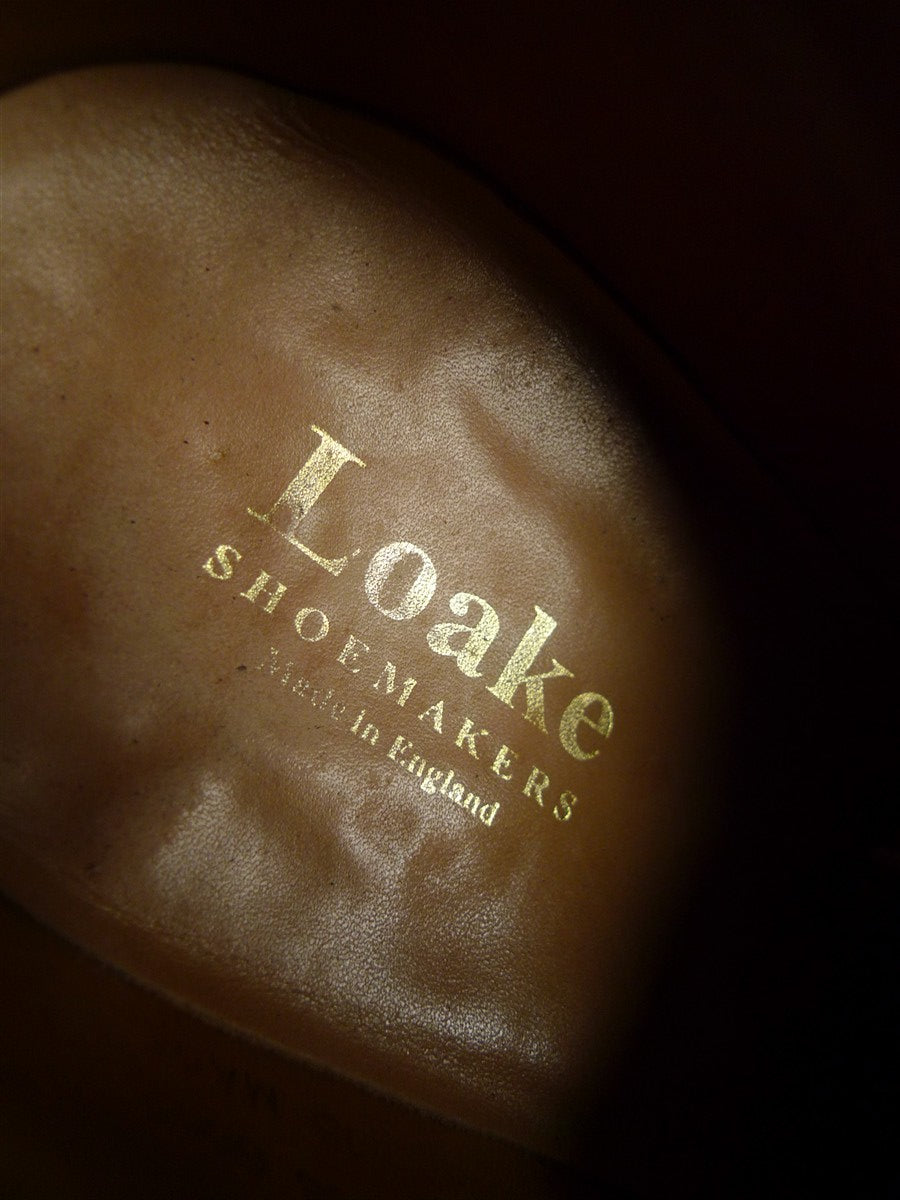 26/0334 loake tan brown leather full brogue shoe uk 10