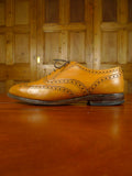 26/0334 loake tan brown leather full brogue shoe uk 10