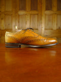 26/0334 loake tan brown leather full brogue shoe uk 10
