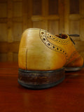 26/0334 loake tan brown leather full brogue shoe uk 10