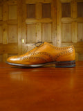 26/0334 loake tan brown leather full brogue shoe uk 10