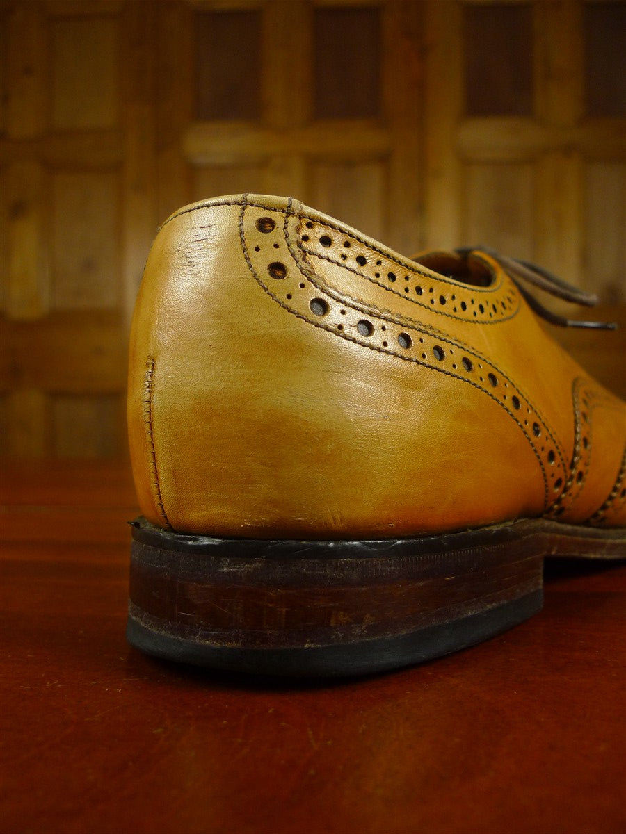 26/0334 loake tan brown leather full brogue shoe uk 10