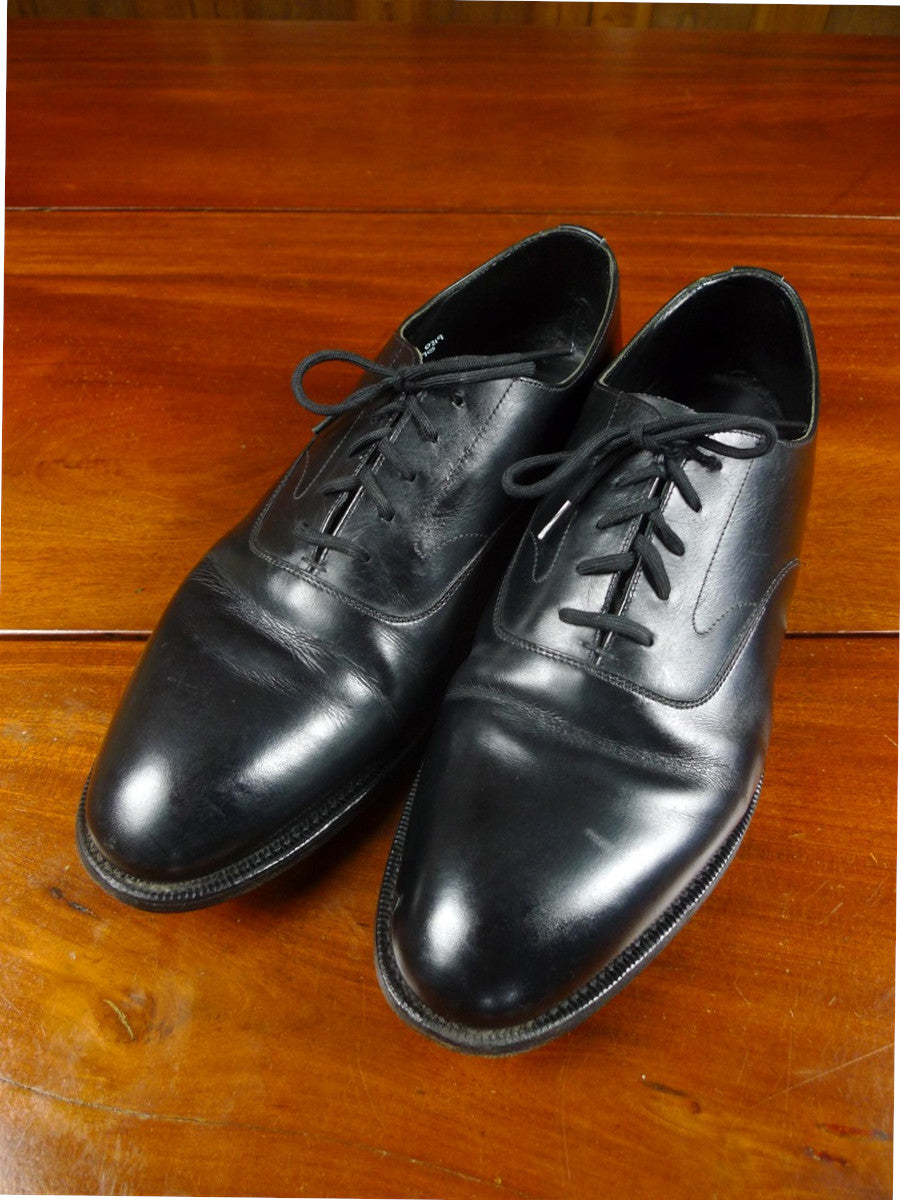 26/0302 peal & co for brooks bros black plain toe oxford shoe uk 9.5 d