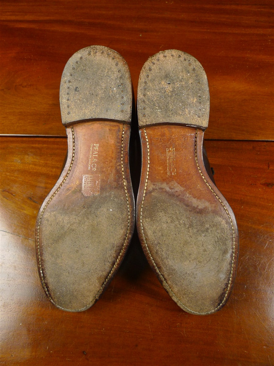 26/0302 peal & co for brooks bros black plain toe oxford shoe uk 9.5 d