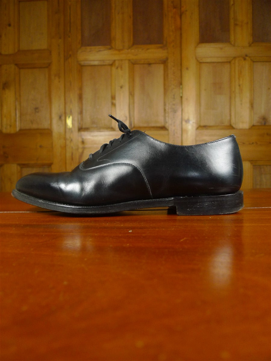 26/0302 peal & co for brooks bros black plain toe oxford shoe uk 9.5 d