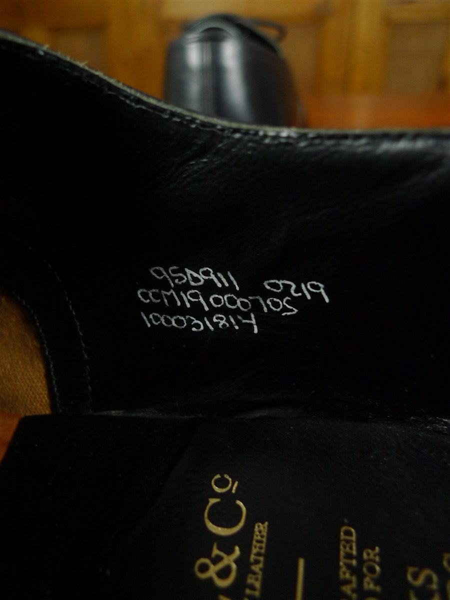 26/0302 peal & co for brooks bros black plain toe oxford shoe uk 9.5 d