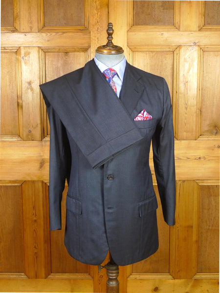 26/0276 immaculate 2006 lh napoli italian bespoke blue micro-nailhead wool suit w/ contrast linings 38 regular