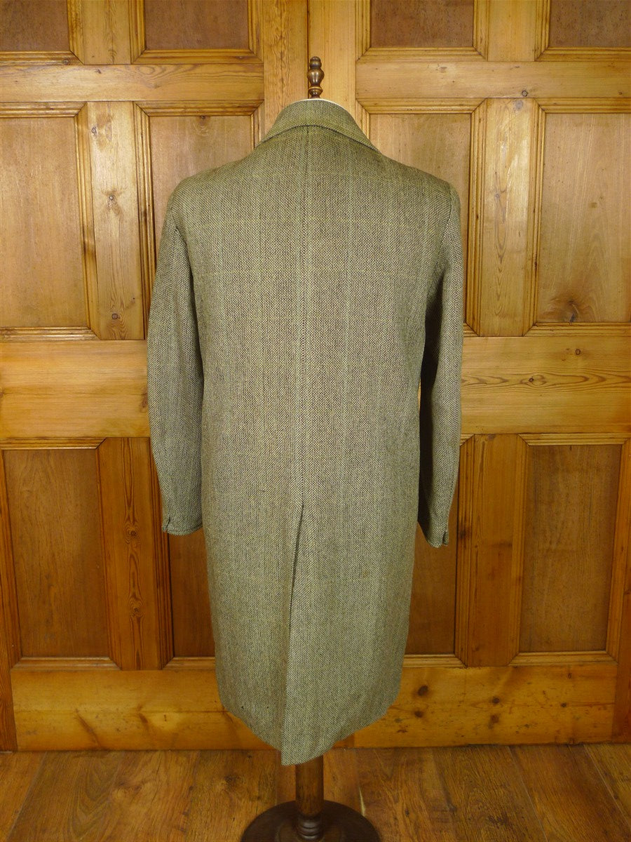 26/0272 vintage wells of mayfair savile row wp check tweed coat overcoat 40